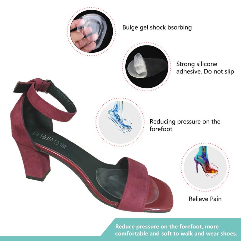 Temiart Ball of Foot Cushions Metatarsal Pads for Women Men Soft Gel Insoles Supports Forefoot Cushioning, Pain Relief Morton's Neuroma Foot Pads (4 Pair) - Image 3